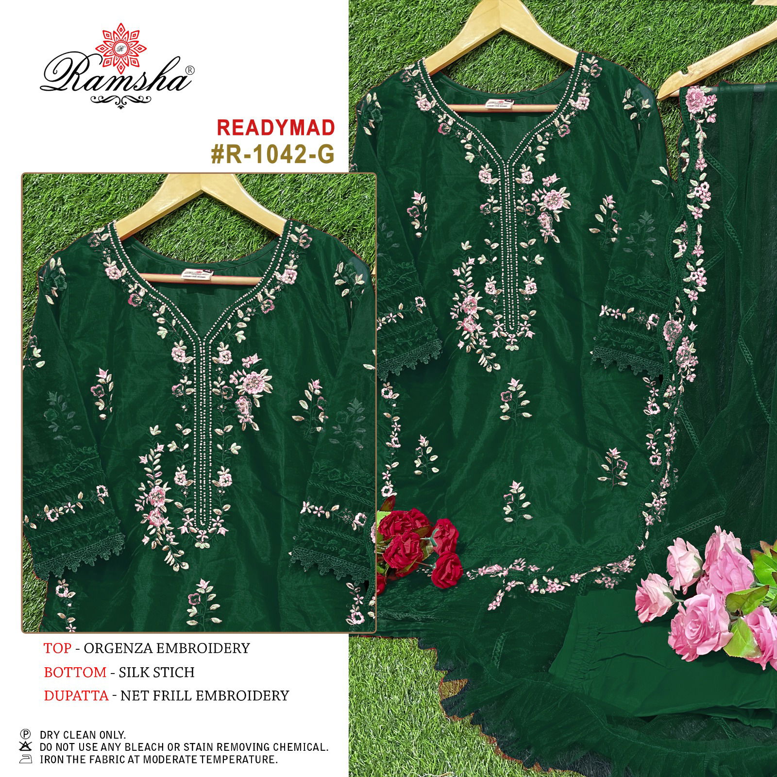 R 1042 Nx E To H By Ramsha Orgenza Pakistani Readymade Suits Wholesalers In Delhi